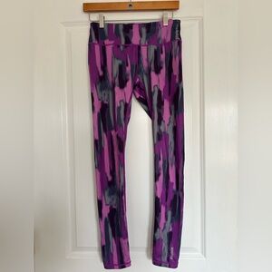 Reebok Women’s Pink and Black Patterned Leggings